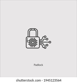 padlock icon vector isolated on white background