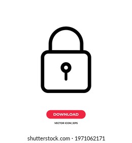 Padlock icon vector. Lock sign