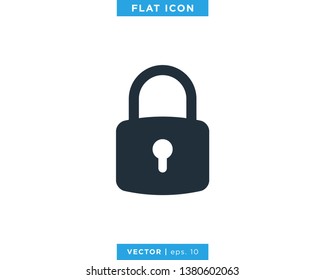 Padlock Icon Vector Logo Design Template