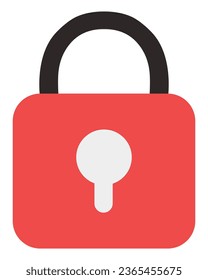 Padlock icon vector. Safety icon illustration. Flat padlock vector icon isolated on white background. Lock icon.