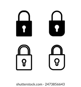 Padlock icon vector se in white background