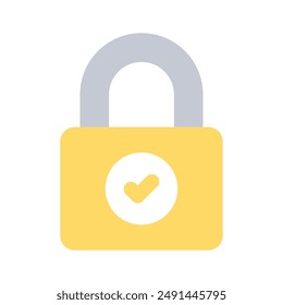 Padlock icon, vector of security and protection