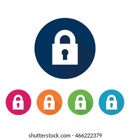 Padlock icon. Vector sign set.