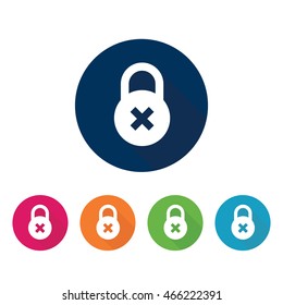 Padlock icon. Vector sign set in various colors. 
