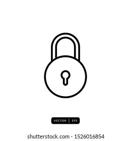 Padlock Icon Vector - Sign or Symbol