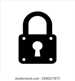 Padlock icon vector silhouette illustration design on white background.