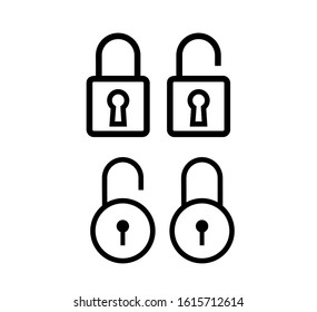 padlock icon vector silhouette isolated on white background