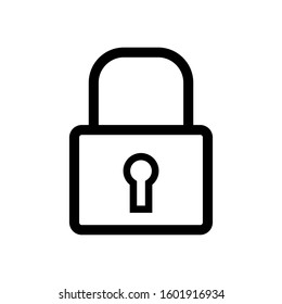 Padlock icon vector in simple design template