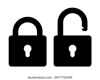 padlock icon vector. symbol, sign, locked