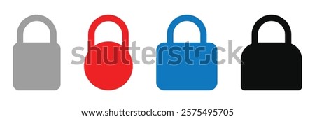 padlock icon vector. symbol, sign, locked. Lock icon.