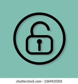 padlock icon vector. unlock icon. line icon style. For website, User Interface and Mobile App. EPS 10