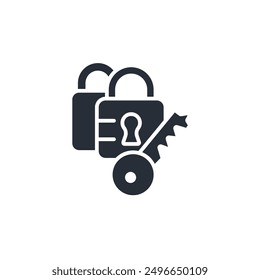 Padlock icon. vector.Editable stroke.linear style sign for use web design,logo.Symbol illustration.