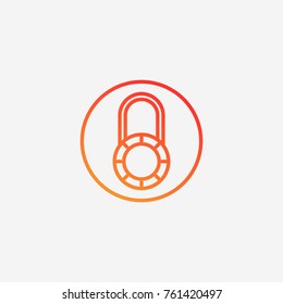 Padlock icon.gradient illustration isolated vector sign symbol