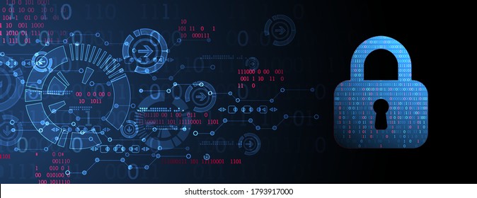 Padlock icon.Ppersonal data security Illustrates cyber data or information privacy idea. Color abstract  internet technology.
