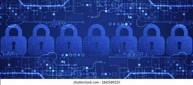 Icono de Padlock.Seguridad de datos personales Ilustra los datos cibernéticos o la idea de privacidad de la información. Tecnología de Internet colorida abstracta.