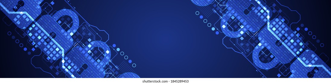 Padlock icon.Ppersonal data security Illustrates cyber data or information privacy idea. Color abstract  internet technology.