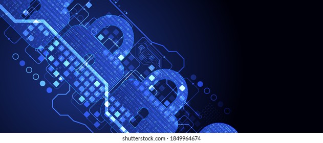 Icono de Padlock.Seguridad de datos personales Ilustra los datos cibernéticos o la idea de privacidad de la información. Tecnología de Internet colorida abstracta.
