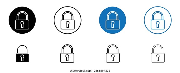 Padlock icons in black and blue colors