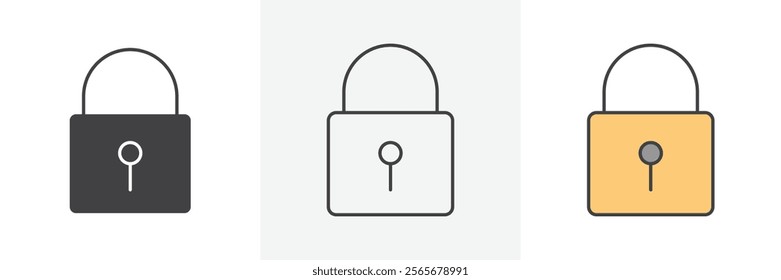 Padlock icons in black and colored versions