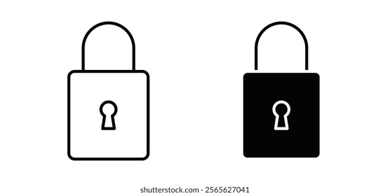 Padlock icons in black and white colors