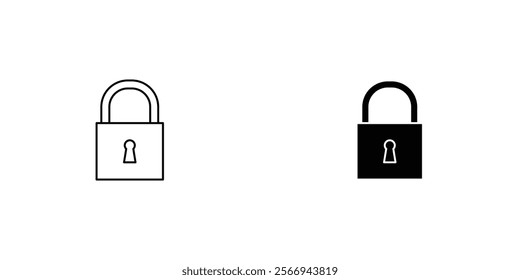 Padlock icons. black and white vector set.