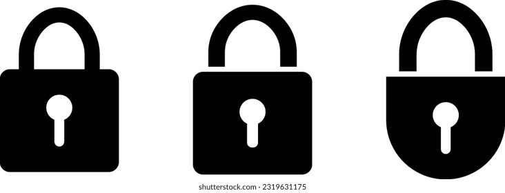 Plantilla de diseño de colección de iconos de Padlock aislado vector