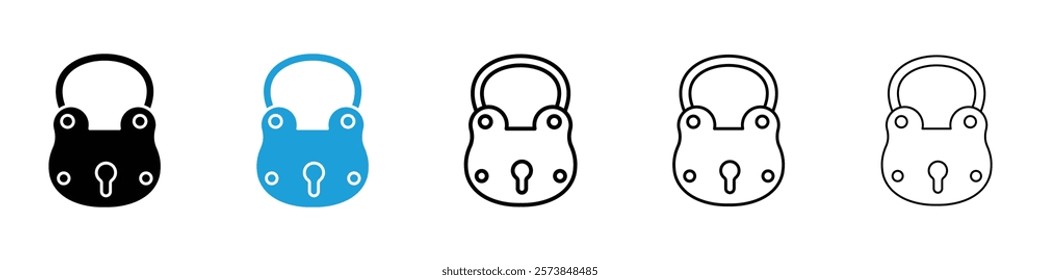 Padlock icons in filled and 3 stroke weights