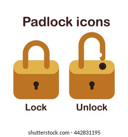 Padlock icons isolated in white background