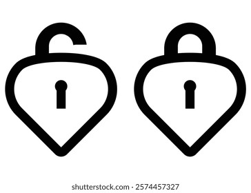 Padlock icons, perfect for illustrating concepts of privacy, access, and protection. Ideal for websites, apps, or presentations, these versatile symbols. Vector Illustration concept