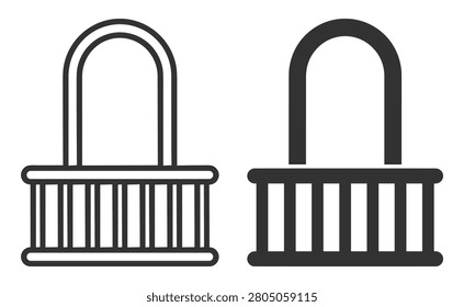 padlock icons set, security lock symbol vector illustration on transparent background