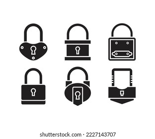 icono de candado conjunto de ilustraciones vectoriales