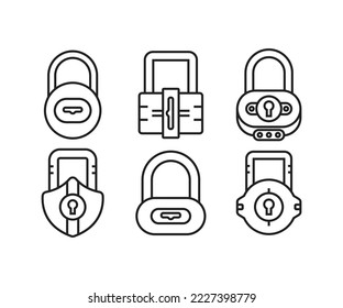 padlock icons set vector illustration
