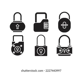 icono de candado conjunto de ilustraciones vectoriales