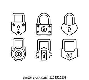 padlock icons set vector illustration