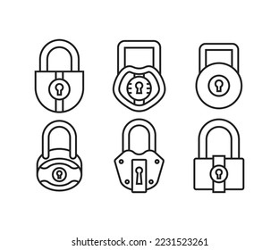 padlock icons set vector illustration