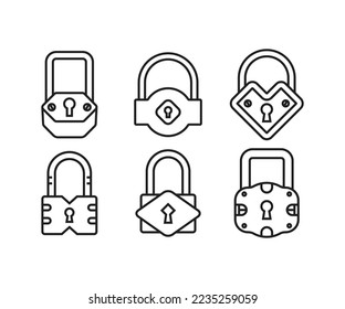 padlock icons set vector illustration