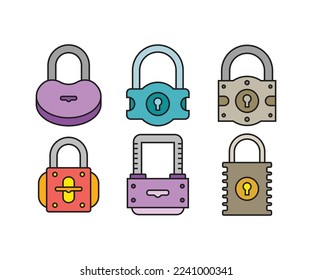 Padlock-Icons Set Vektorgrafik