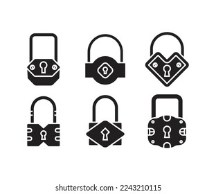padlock icons set vector illustration