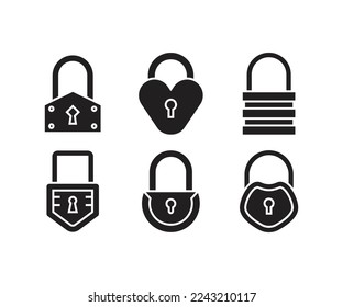 padlock icons set vector illustration
