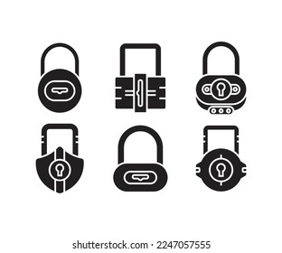 padlock icons set vector illustration