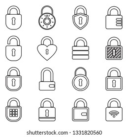 Padlock Icons. Thin Line Design. Vector Illustration.