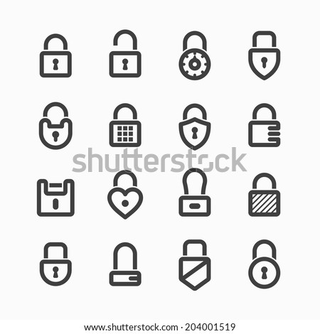 Padlock icons. Vector.