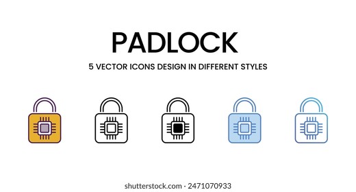 Iconos de candado conjunto de Vector ilustración de stock.