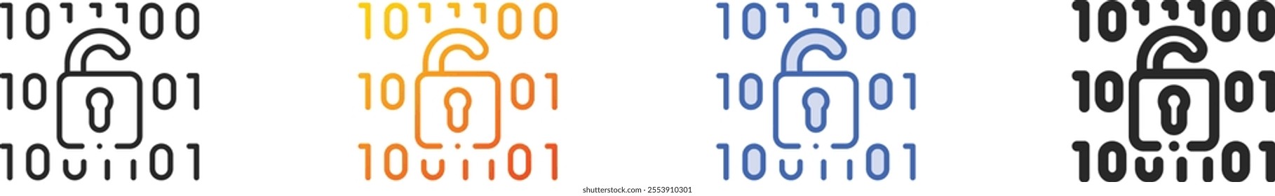 padlock icon.Thin Linear, Gradient, Blue Stroke and bold Style Design Isolated On White Background