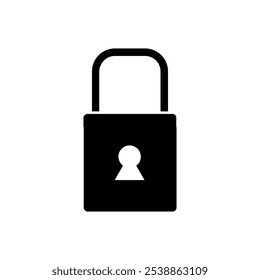 Padlock illustrated on white background