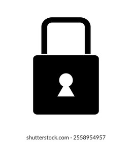 Padlock illustrated on white background