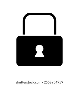 Padlock illustrated on white background