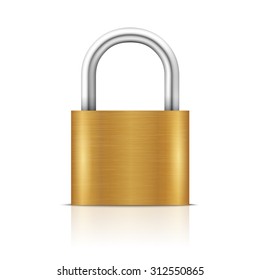 Padlock Illustration. Closed lock security icon isolated on white