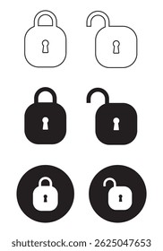 Padlock - Illustration Icons, lock icon with solid and line, editable icons to any color