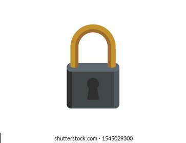 Padlock illustration. Simple flat icon.